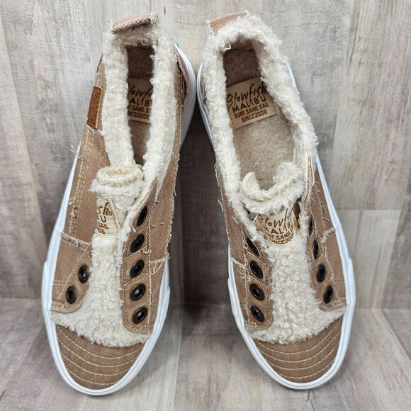 Blowfish Womans Size 7 Malibu Slip On Faux Suede & Fur Sneakers Shoes - Picture 8 of 8